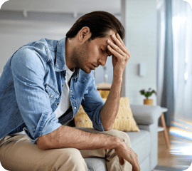 Man experiencing tiredness and brain fog